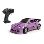 MINI CARRINHO DRIFT ELÉTRICO 1/64 ROSA COM CONTROLE REMOTO 2.4GHZ 4X4 RECARREGÁVEL COM LUZ DESKTOP DRIFT CAR FQD23 R